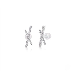 Crystal Crossbar Earrings