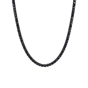 Iced Out Black Moissanite Tennis Chain