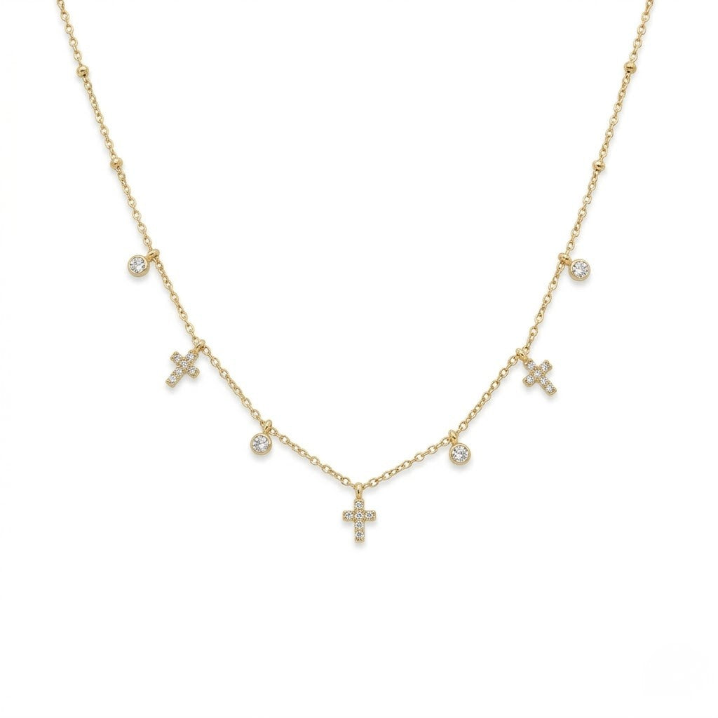Multi Cross Dangle Necklace