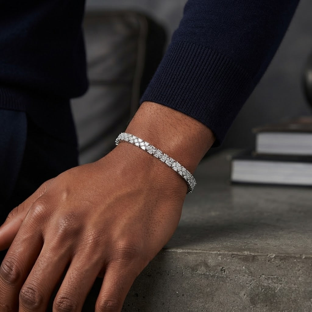 5.2mm Dual Strand 925 Marquise Stone Tennis Bracelet