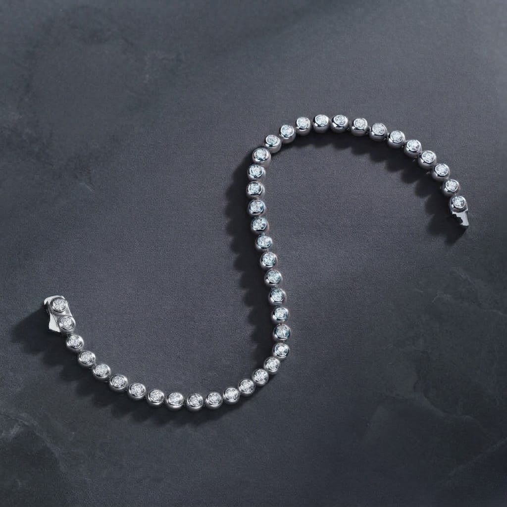 2.5mm Moissanite Bubble Tennis Bracelet