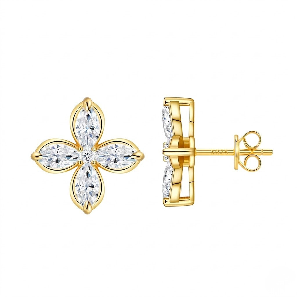 Marquise Floral Stud