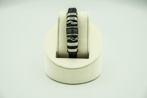 Axis Bead Leather Bracelet