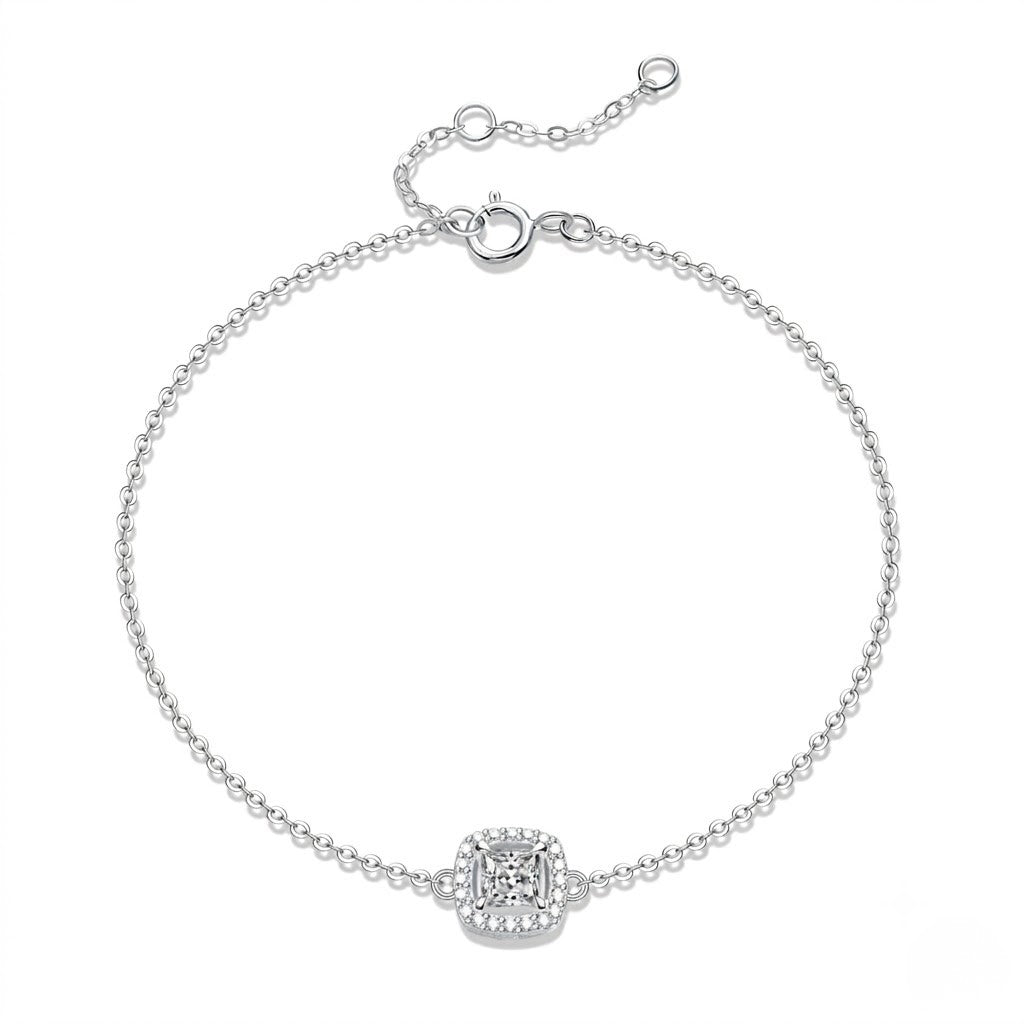 18K White Gold Square Cut Bracelet