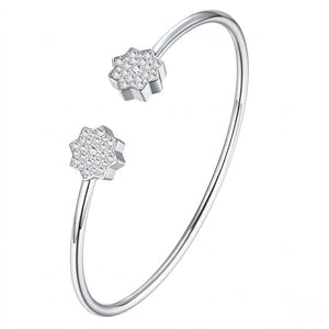 Snowflake Moissanite Open Cuff Bracelet
