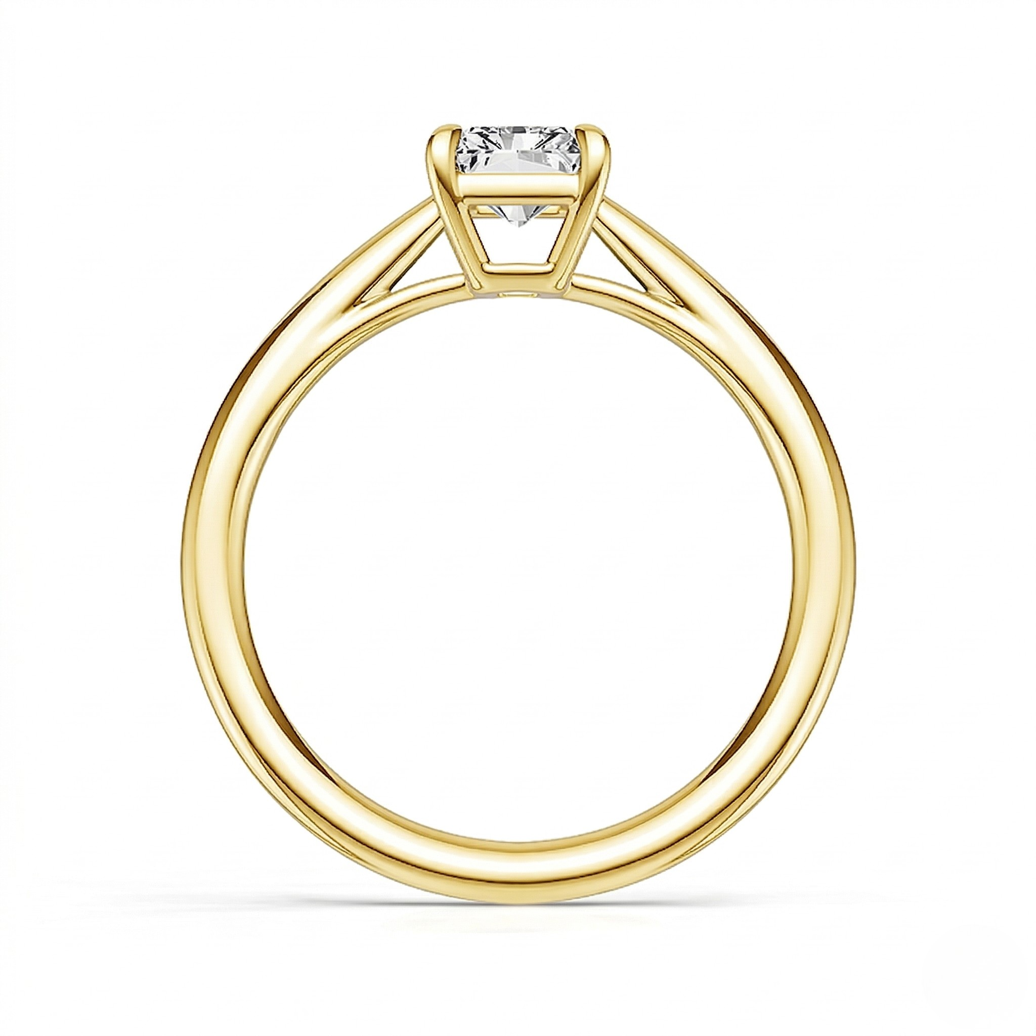 14K yellow gold lab diamond ring with basket setting 1.01ct