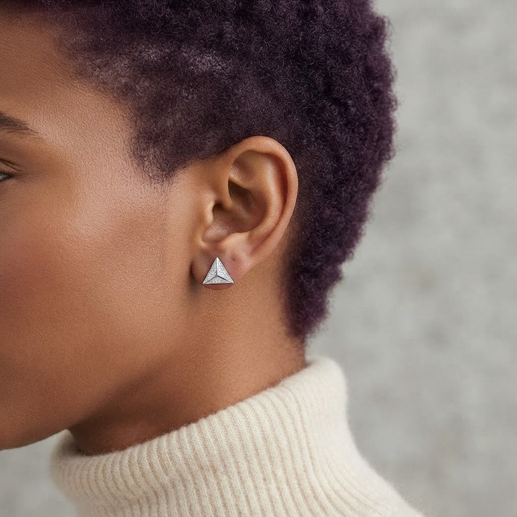 Triangle S925 Crystal Stud Earrings
