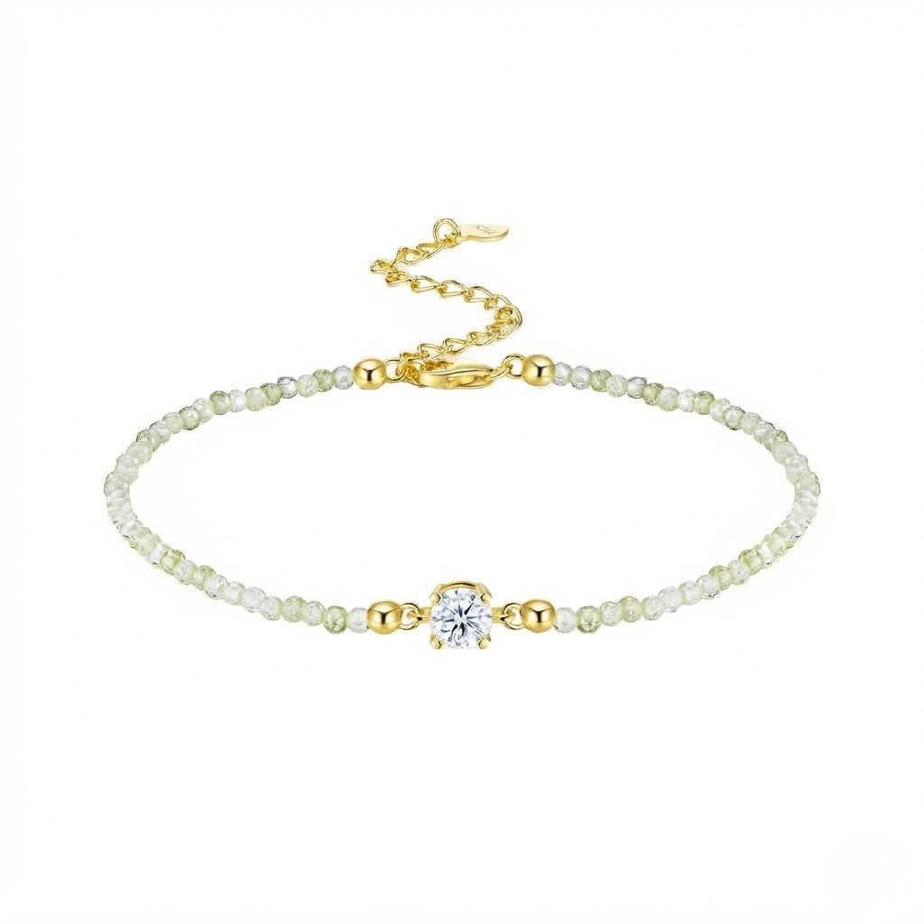 5mm 925 Sterling Silver Moissanite Beaded Accent Bracelet