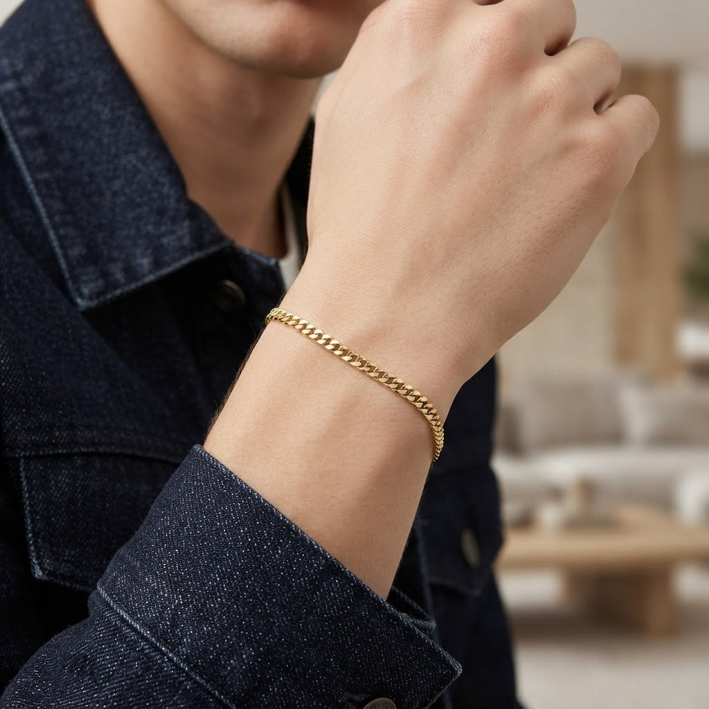 Cuban Bracelet 3mm (Gold)