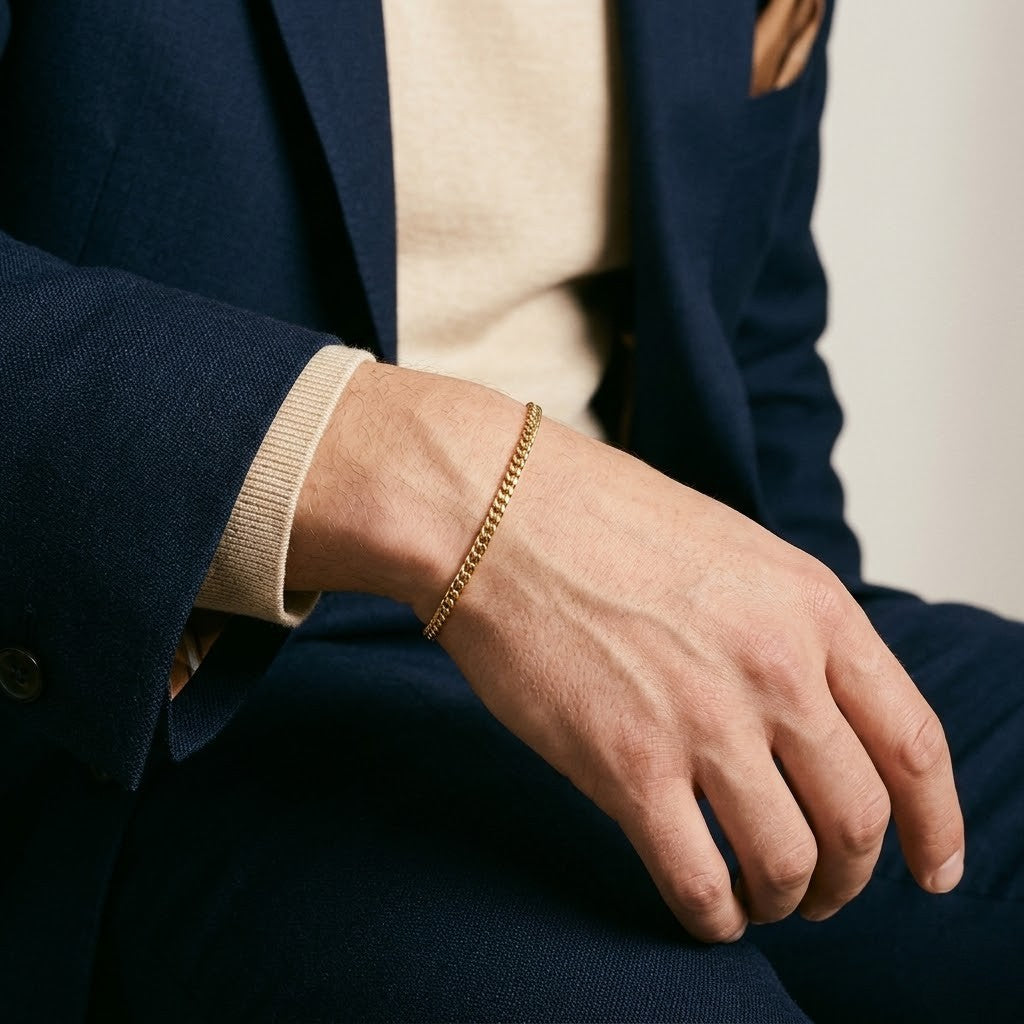 Cuban Bracelet 4mm (Gold)