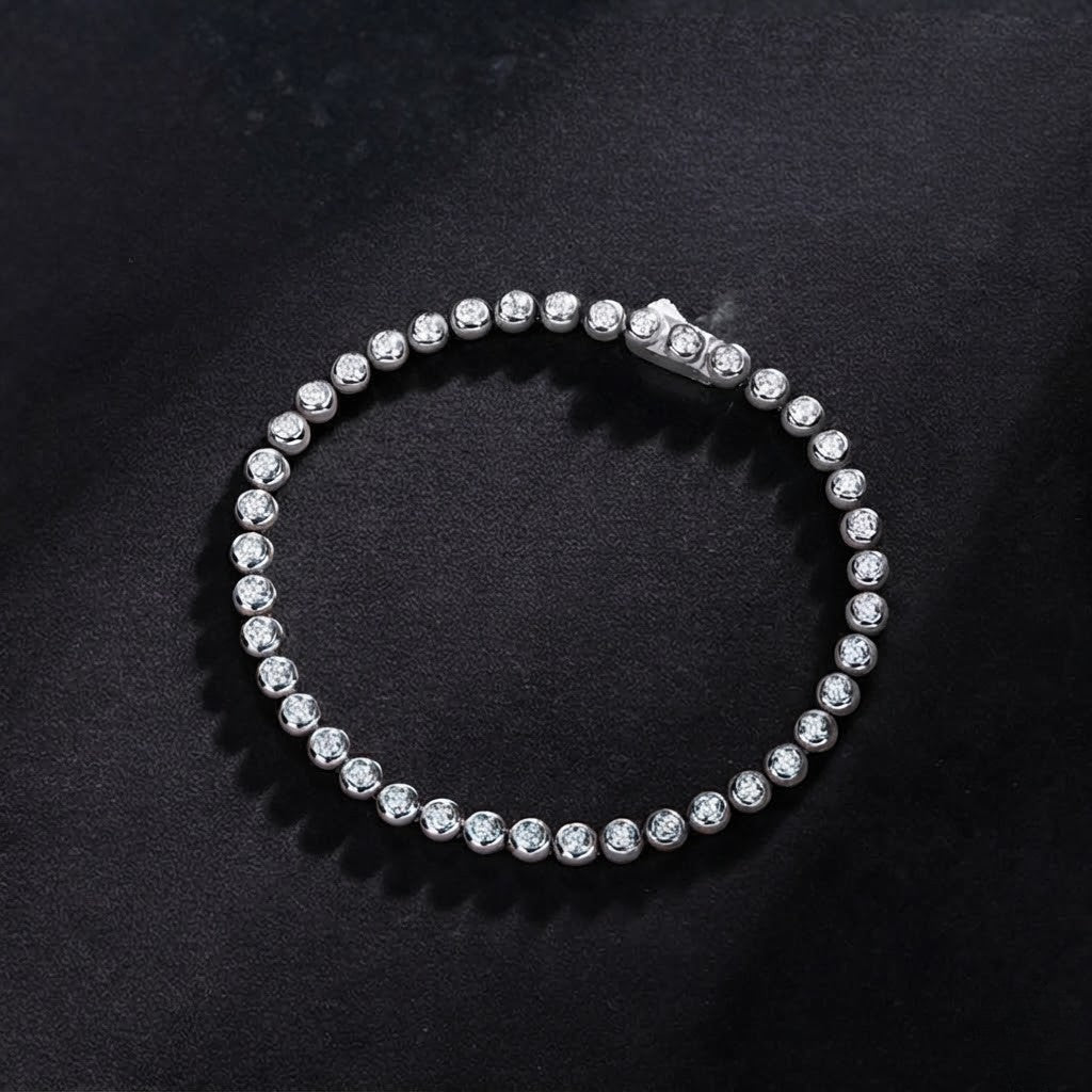 2.5mm Moissanite Bubble Tennis Bracelet
