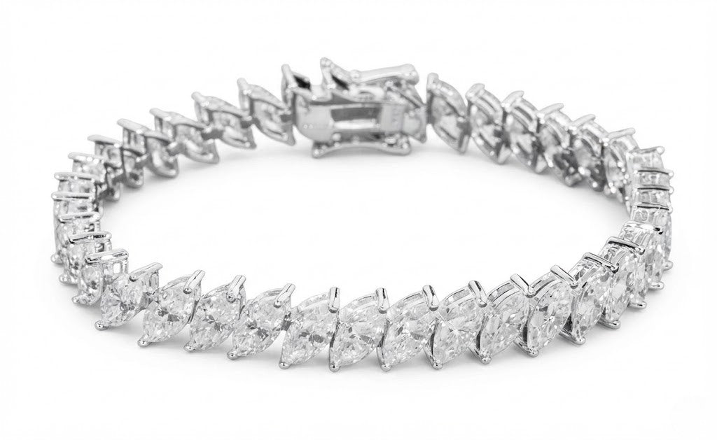 Moissanite Square Pavé Station Tennis Bracelet