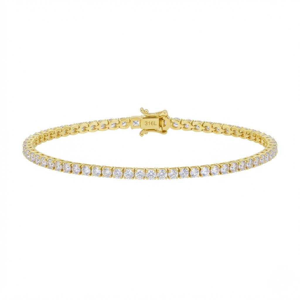 316L Stainless Steel Moissanite Iced Out Tennis Bracelet