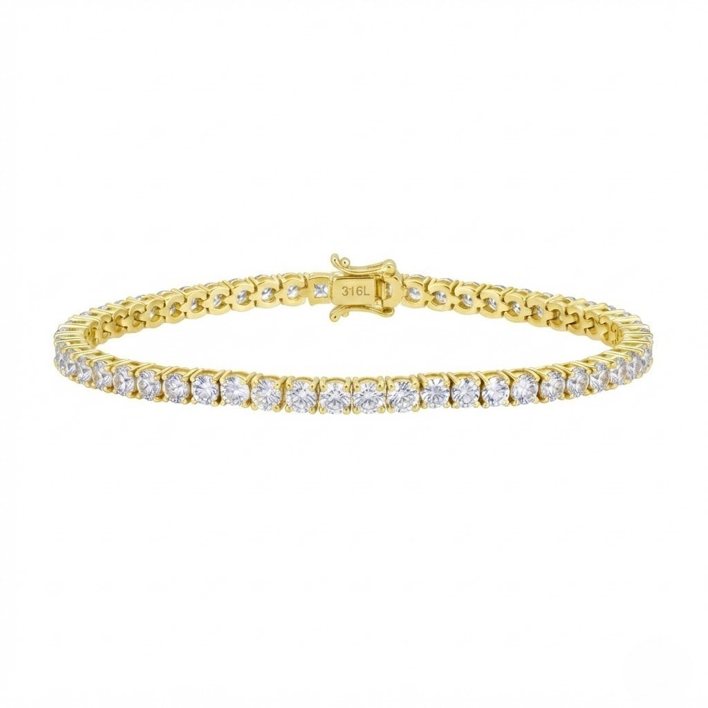 316L Stainless Steel Moissanite Iced Out Tennis Bracelet