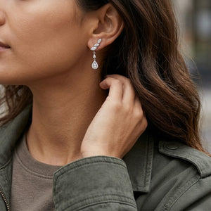 Climber Drop Moissanite Earrings
