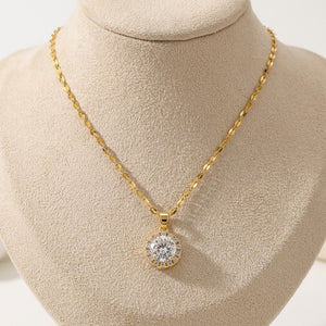 Round Solitaire Pendant Chain