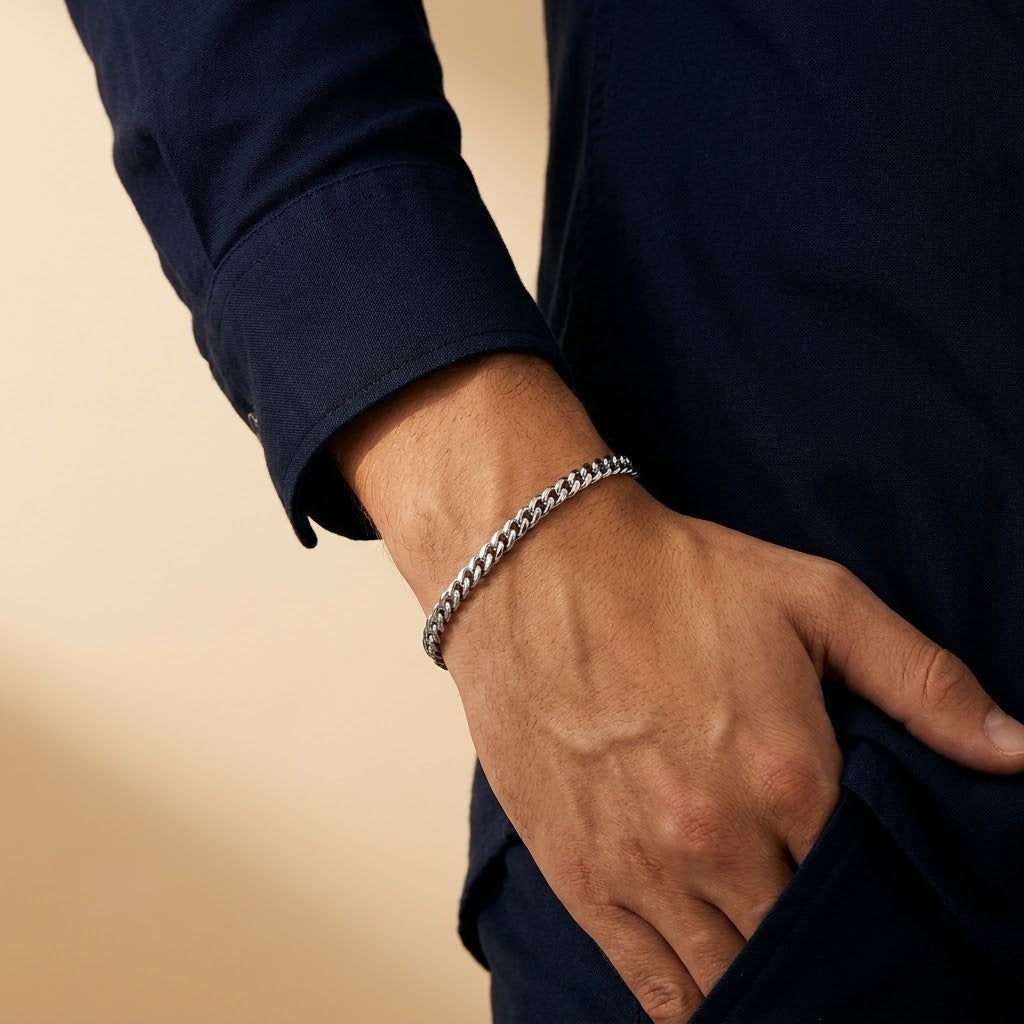 Cuban Bracelet 4mm (Silver)