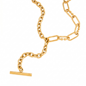 Gold paperclip chain — 18k Paperclip Choker Chain by J.Collins