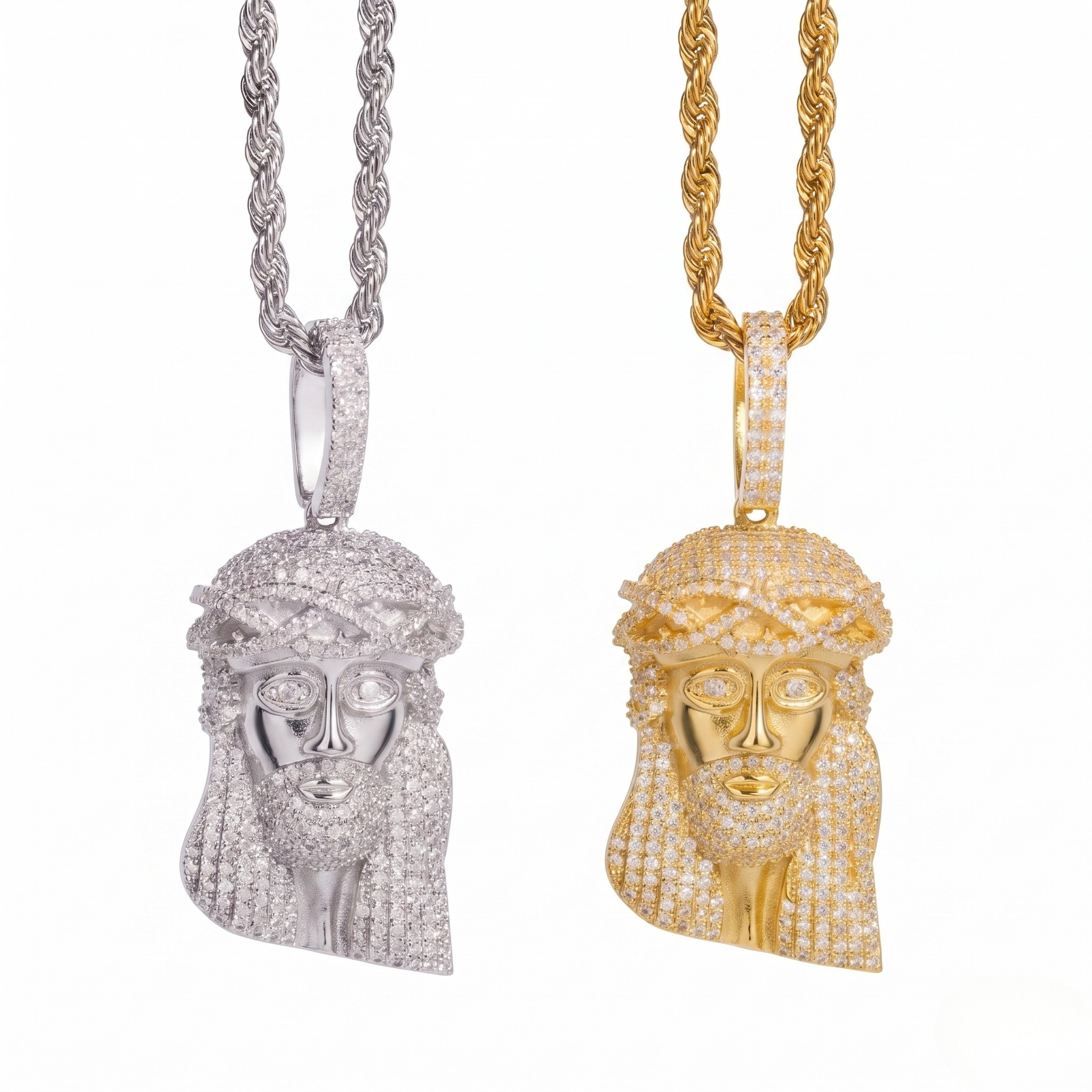 Iced Moissanite 925 Silver Christ Piece Pendant