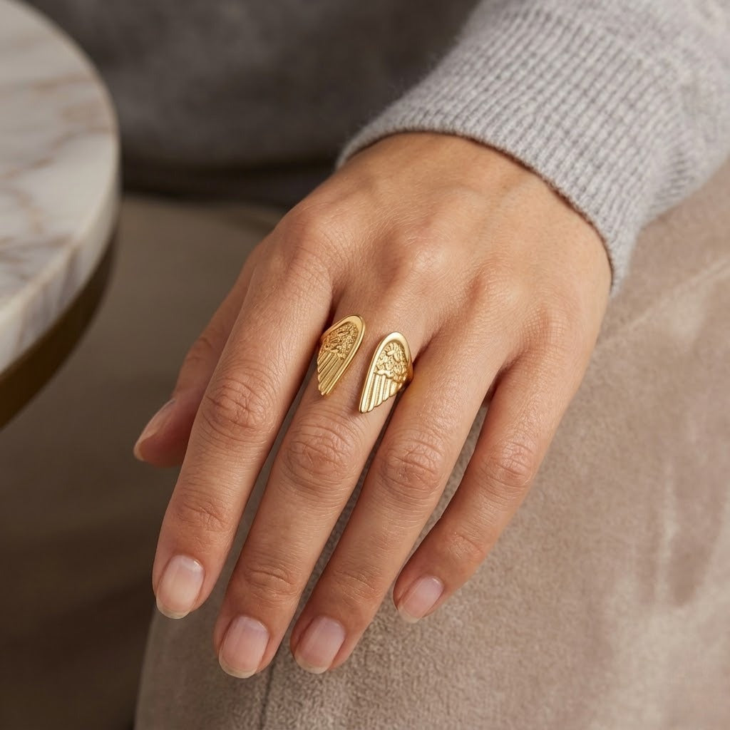 Sculpted Feather Wrap Ring