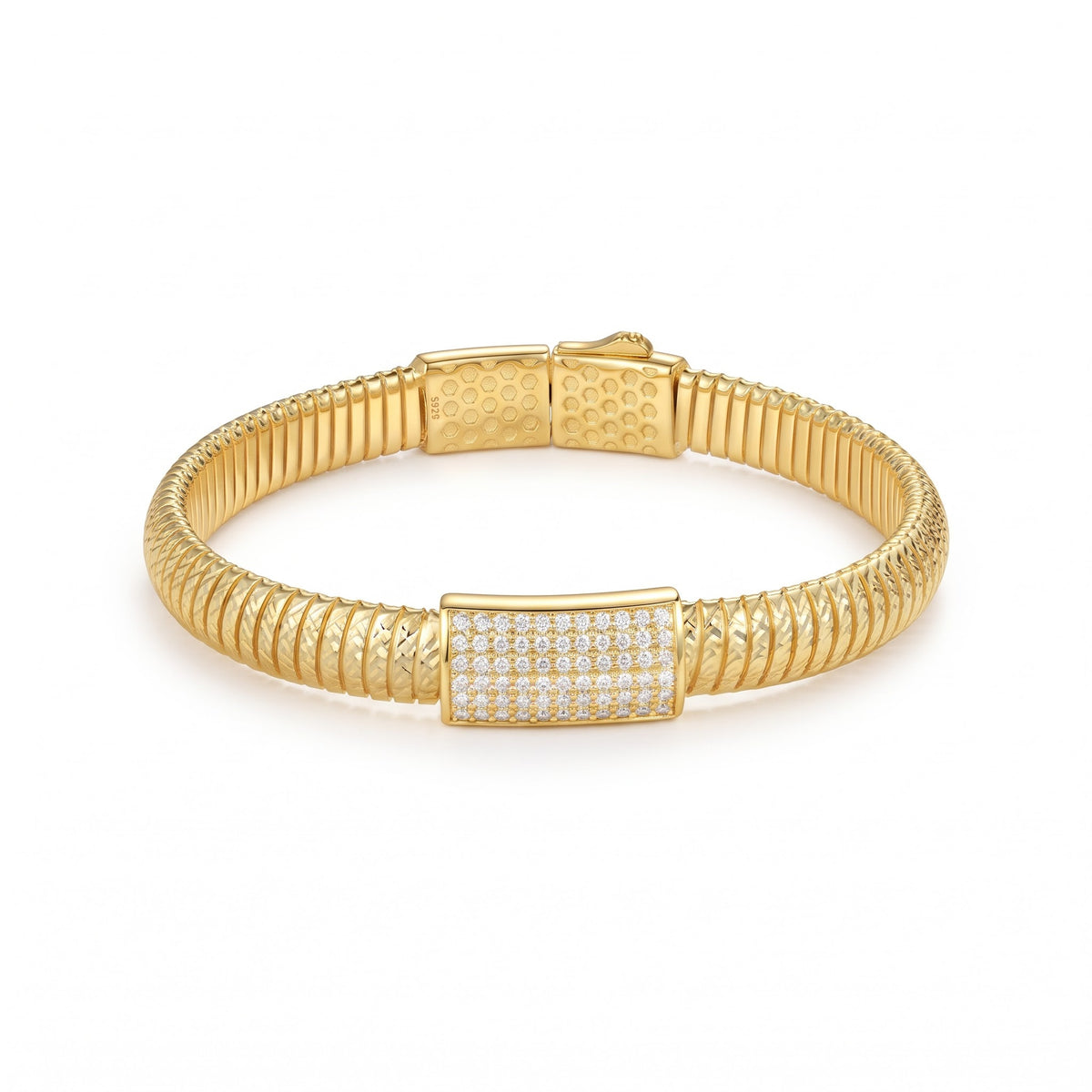 Ribbed Moissanite Tennis Bracelet