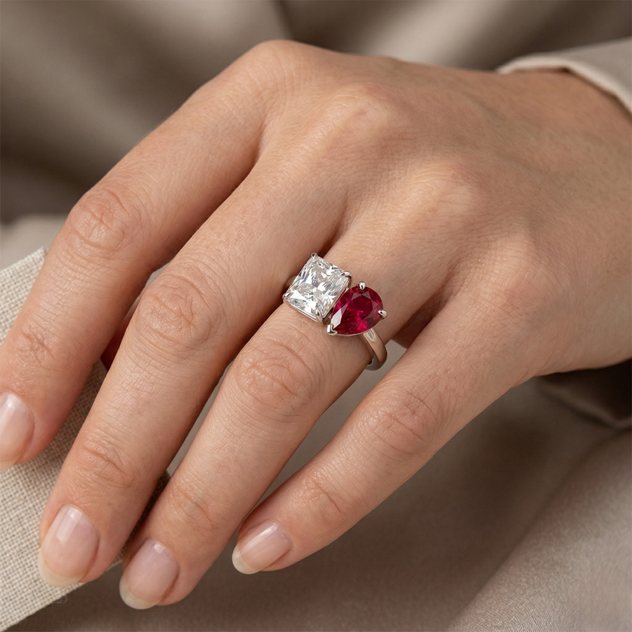 14K Yellow Gold Moissanite Ring