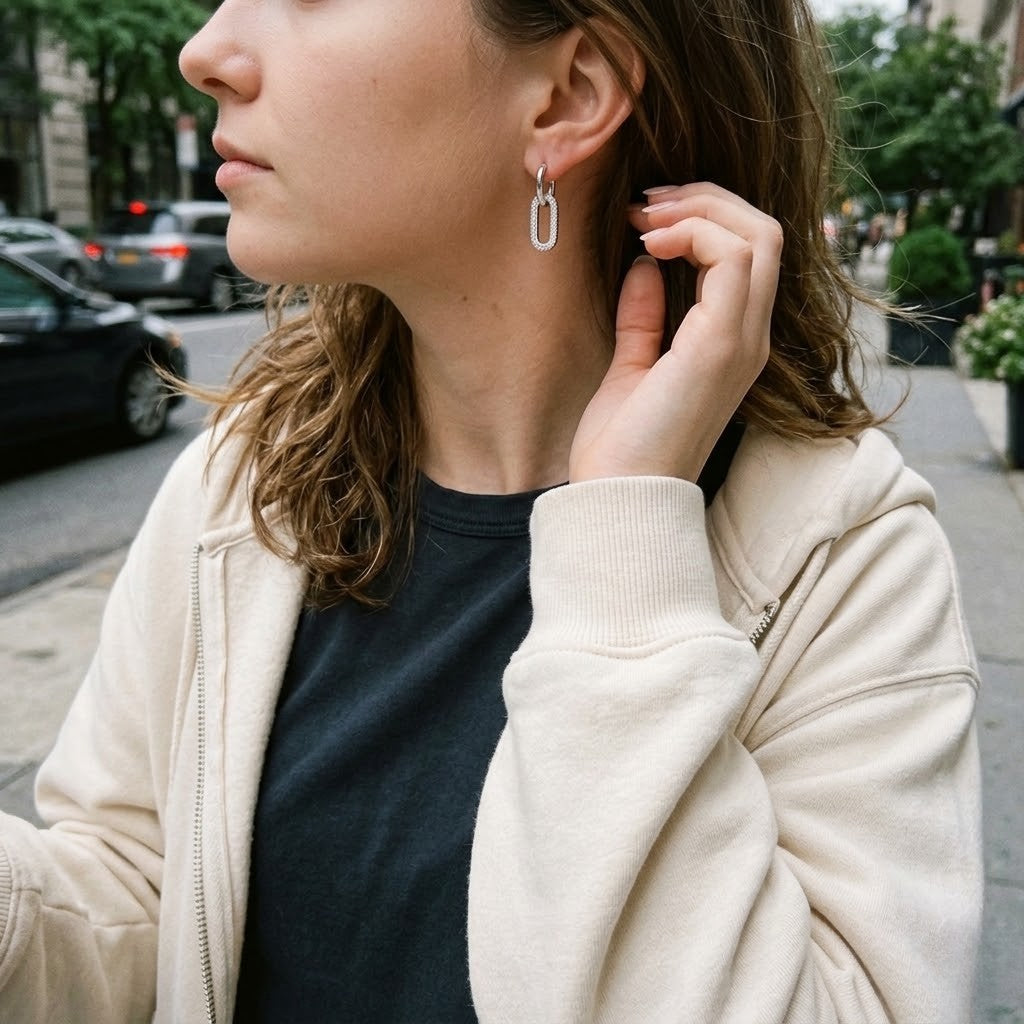 Oval Link Drop Earrings