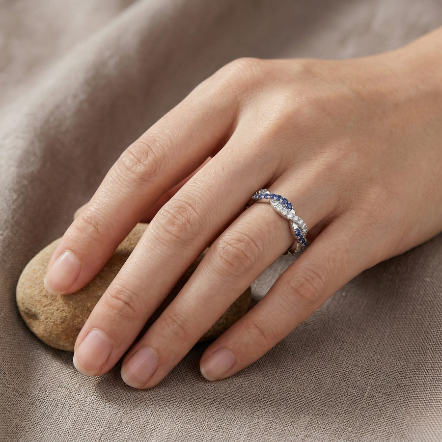 14K White Gold Lab Ring