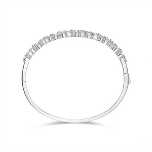 Mixed-Cut Crystal Moissanite Bangle Bracelet