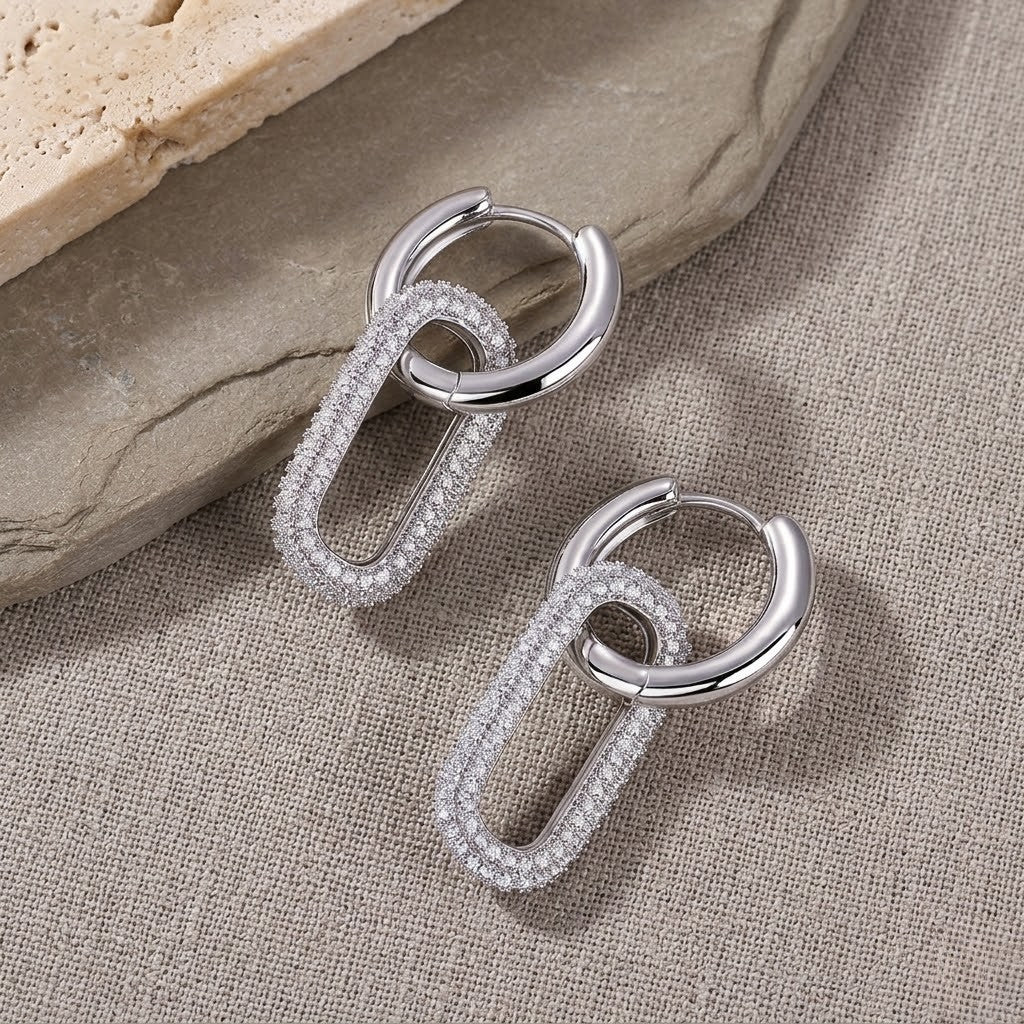 Oval Link Drop Earrings