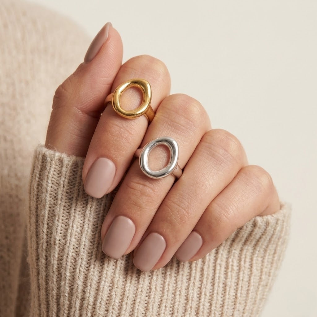 Hollow Oval Statement Ring