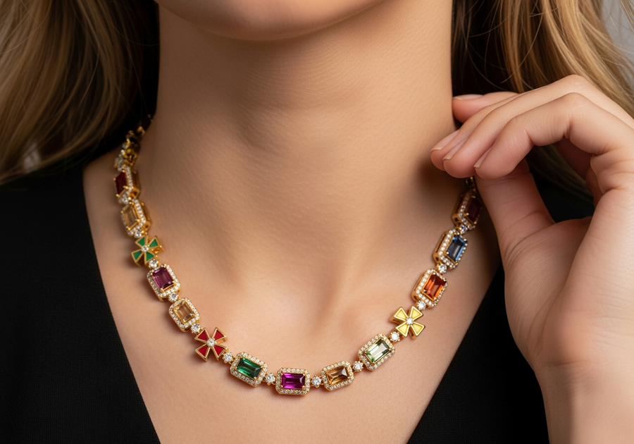 Style This Look — MultiColored Regal Gem Chain