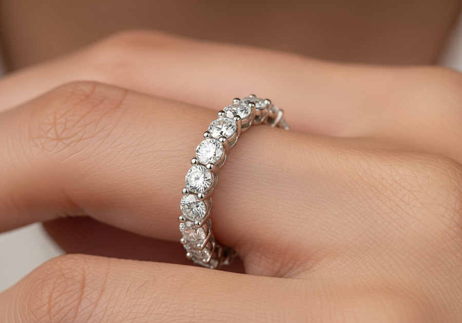 Style This Look — Aurora Moissanite Eternity Ring