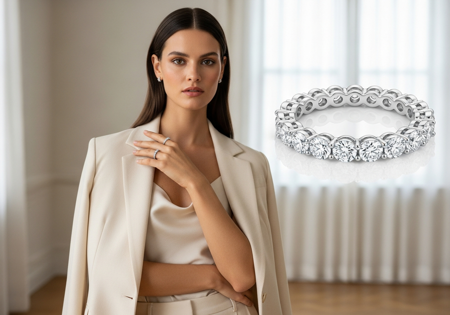 Style This Look — Aurora Moissanite Eternity Ring