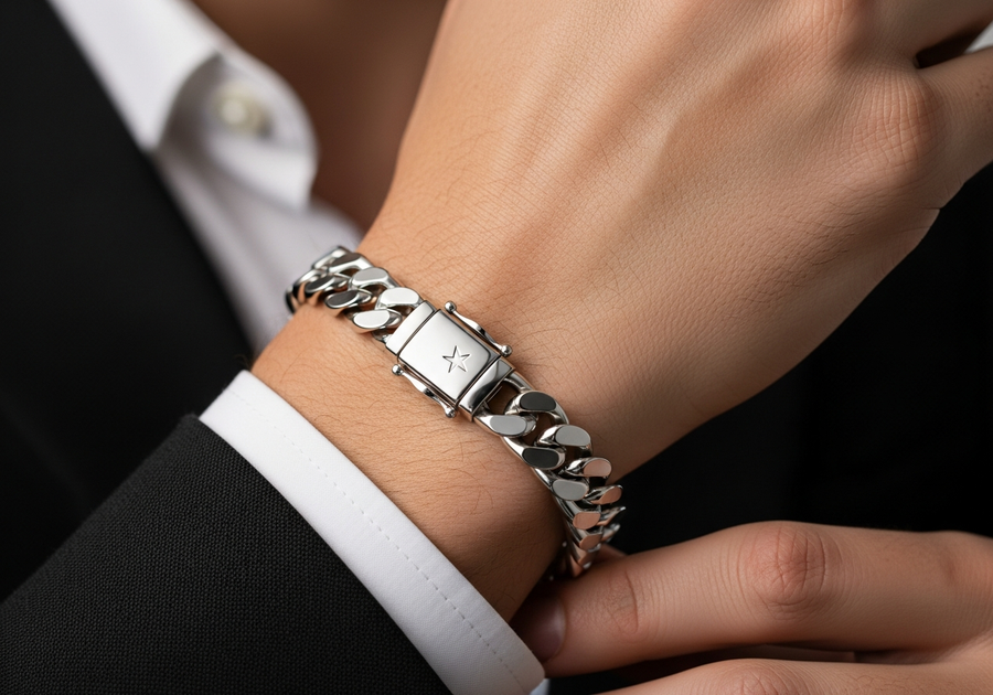 Style This Look — Iconic Cuban Bracelet 8mm (Silver)