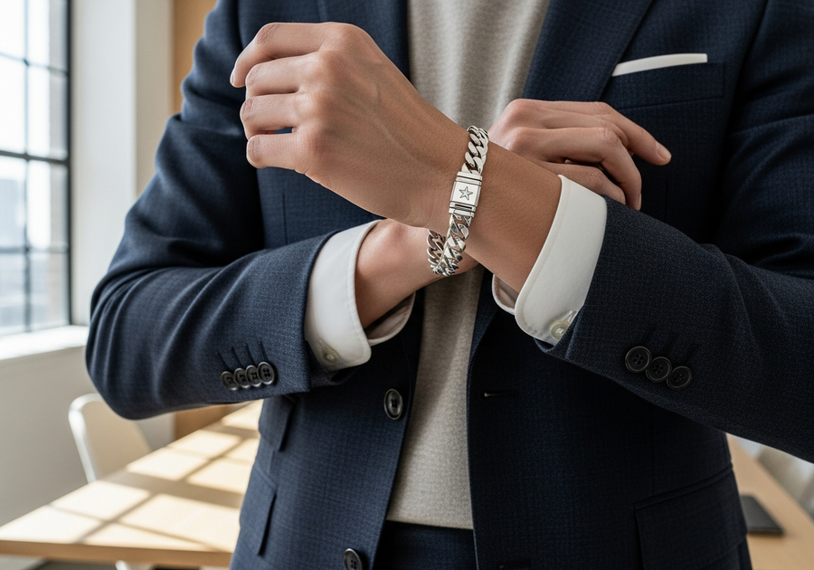 Style This Look — Iconic Cuban Bracelet 10mm (Silver)