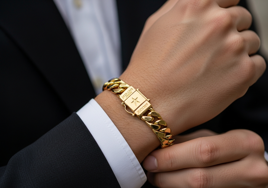 Style This Look — Iconic Cuban Bracelet 10mm (Gold)