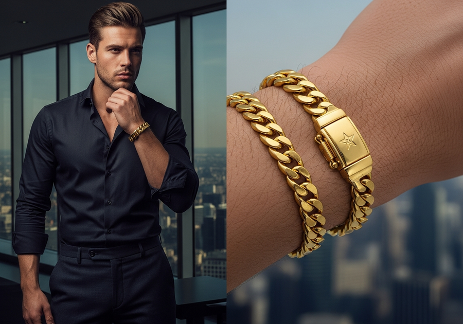 Style This Look — Iconic Cuban Bracelet 10mm (Gold)