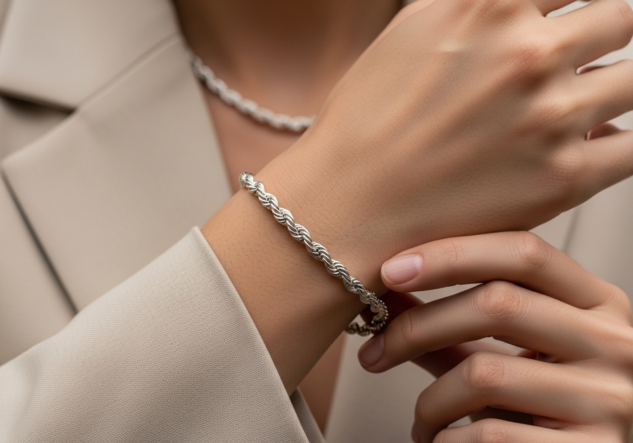 Style This Look — Essential Rope Bracelet 3mm (Silver)