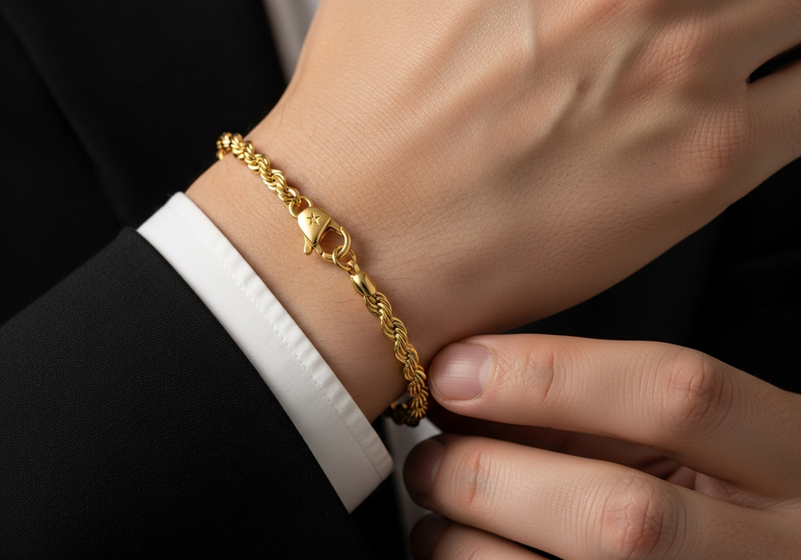 Style This Look — Essential Rope Bracelet 4mm (Gold)