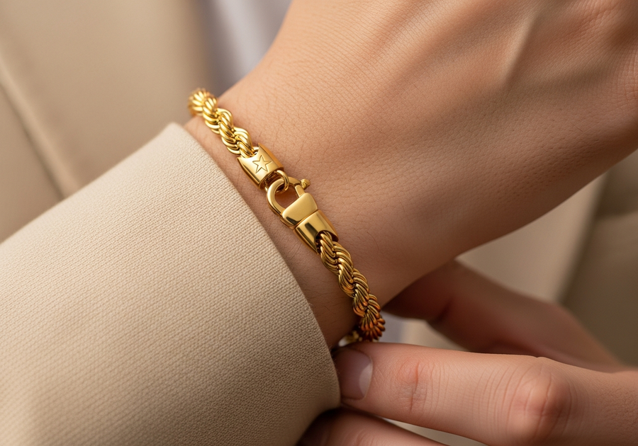 Style This Look — Essential Rope Bracelet 5mm (Gold)