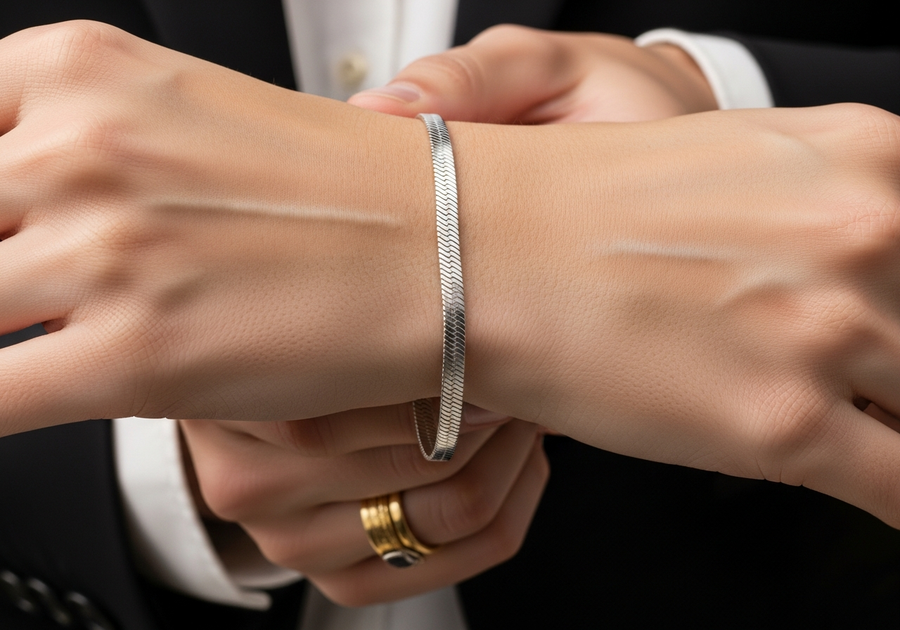 Style This Look — Herringbone Bracelet 5mm (Silver)